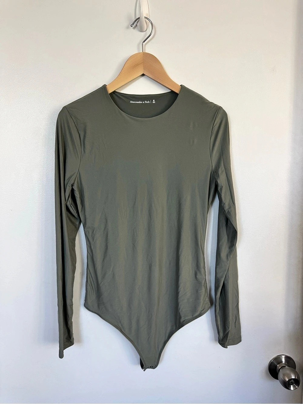 Abercrombie & Fitch Long Sleeve Crew Bodysuit Green Medium